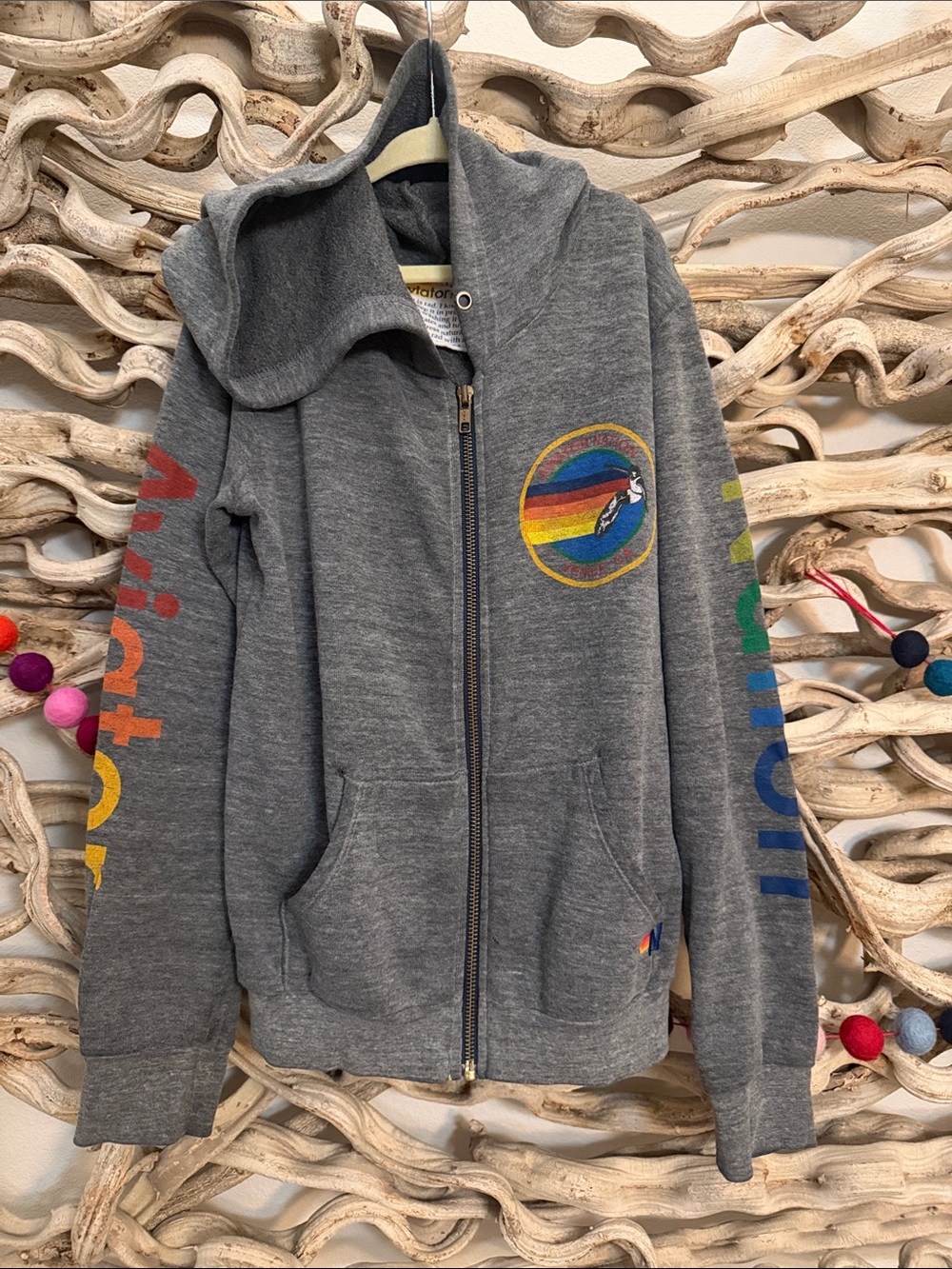 Aviator Nation Size 12 Venice Gray Zip Hoodie